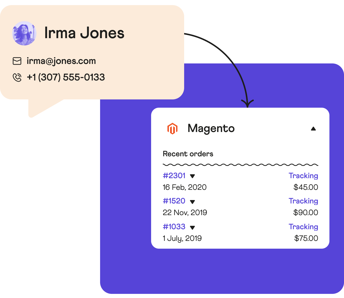 Magento data within Dixa